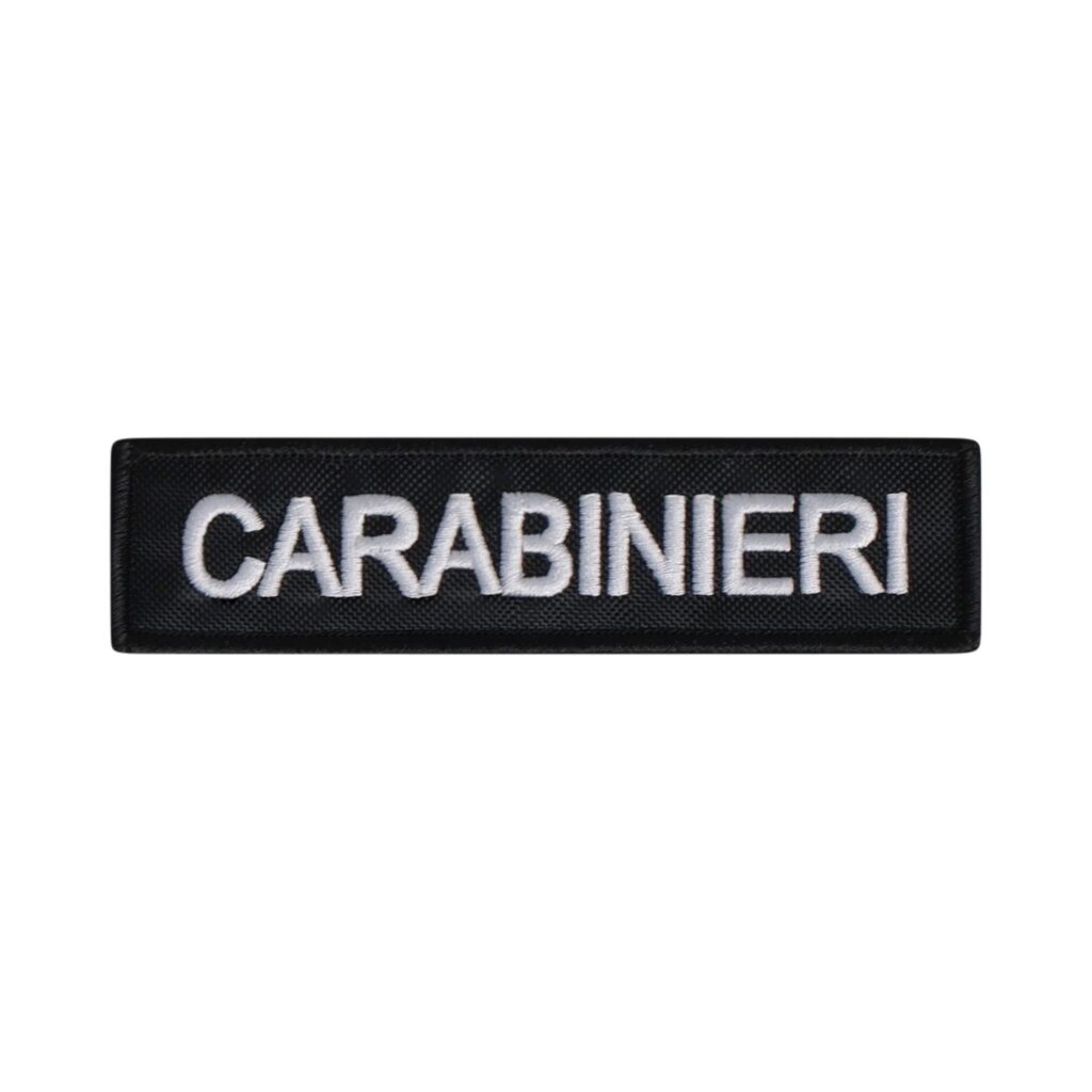 Close-up high-quality embroidery on Nominativi Carabinieri patch